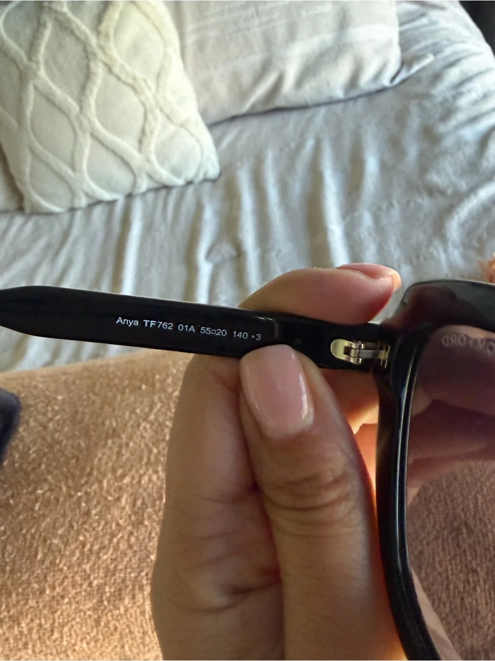 Tom Ford Black Cat-Eye Sunglasses with Black Case